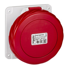 Розетка панельна пряма, гвинтова, 32А, 3P+N+E, IP67, 380-415В, Schneider Electric PKF32G735
