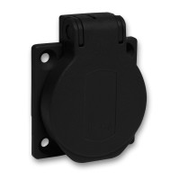 Розетка побутова, SСHUKO, чорна, 50Х50, 250В/16А, 2P+E, IP54, Schneider Electric PKS51N