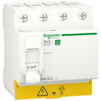 Устройство защитного отключения 4P 25A 30mA АС, Resi9 Schneider Electric R9R51425