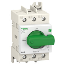 Выключатель нагрузки поворотный I-0, 3Р, 80A, 415В, Resi9, Schneider Electric R9S24380