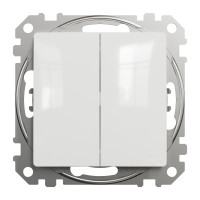Двохклавішний вимикач 10А-250В, Білий, Sedna Design SDD111105