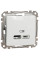 Розетка USB подвійна А+С, 2.4А, 230В, Білий, Sedna Design SDD111402
