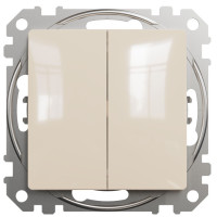 Двухклавишный выключатель 10А-250В, Бежевый, Sedna Design SDD112105