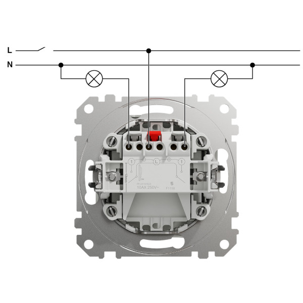 Двохклавішний вимикач 10А-250В, Бежевий, Sedna Design SDD112105
