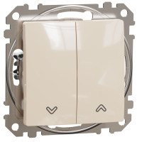 Выключатель для жалюзи кнопочный, 10А-250В, Бежевый, Sedna Design SDD112114