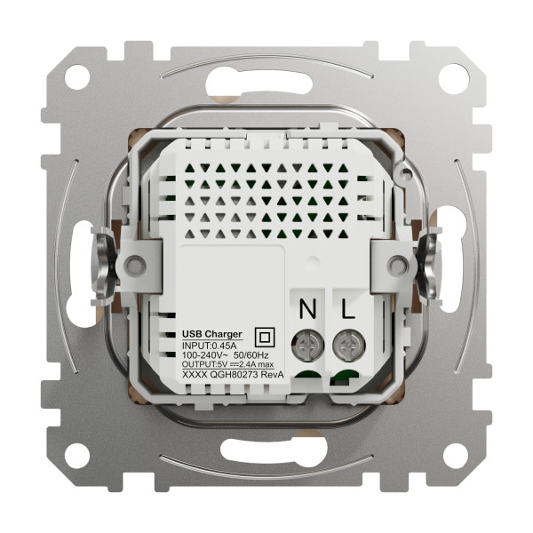 Розетка USB двойная А+C, 2.4А, 230В, Бежевый, Sedna Design SDD112402