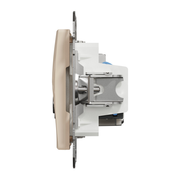 Комп'ютерна розетка RJ45+TV, кат. 6, неекр. UTP, Бежевий, Sedna Design SDD112469T