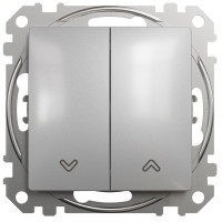 Выключатель для жалюзи кнопочный, 10А-250В, Алюминий, Sedna Design SDD113114