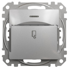 Картковий вимикач 10А-250В, Алюміній, Sedna Design SDD113121
