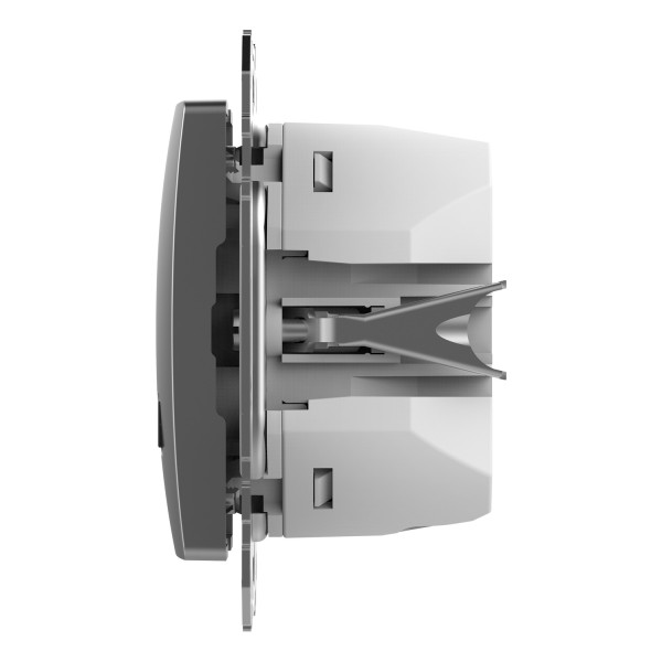 Розетка USB подвійна А+C, 3А, 45Вт, 230В, Алюміній, Sedna Design SDD113404