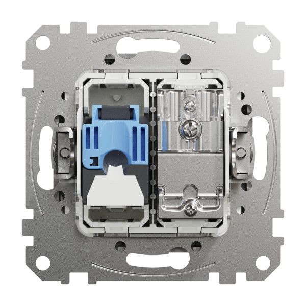 Комп'ютерна розетка RJ45+TV, кат. 6, неекр. UTP, Алюміній, Sedna Design SDD113469T