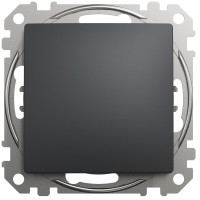 Одноклавишный перекрестный переключатель 10А-250В, Черно-серый, Sedna Design SDD114107