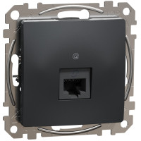 Компьютерная розетка RJ45, кат. 5e, неэкр. UTP, Черно-серый, Sedna Design SDD114451