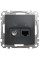 Комп'ютерна розетка RJ45+TV, кат. 6, неекр. UTP, Чорно-сірий, Sedna Design SDD114469T