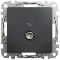 Розетка TV кінцева, 4дБ, Чорно-сірий, Sedna Design SDD114471