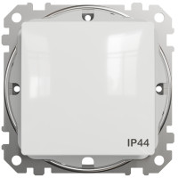 Одноклавишный проходной переключатель IP44, 10А-250В, Белый, Sedna Design SDD211106