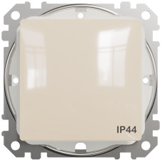 Одноклавішний вимикач IP44, 10А-250В, Бежевий, Sedna Design SDD212101