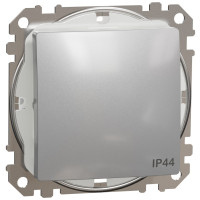 Одноклавишный выключатель IP44, 10А-250В, Алюминий, Sedna Design SDD213101