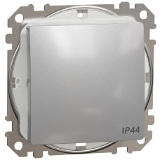 Одноклавішний вимикач IP44, 10А-250В, Алюміній, Sedna Design SDD213101