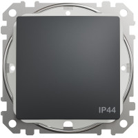 Одноклавишный выключатель IP44, 10А-250В, Черно-серый, Sedna Design SDD214101