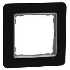 Рамка 1-постова, Чорне скло, Sedna Elements SDD361801
