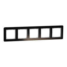 Рамка 5-постова, Чорне скло, Sedna Elements SDD361805