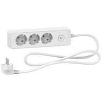 Удлинитель на 3 розетки, кабель 1,5 метра, белый, Schneider Electric ST9431W