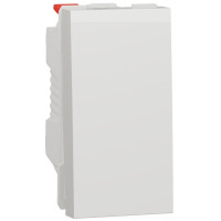 Переключатель 1-клавишный проходной, 10А, 1 модуль, белый, Unica NEW NU310318