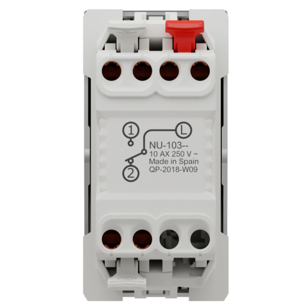 Переключатель 1-клавишный проходной, 10А, 1 модуль, алюминий, Unica NEW NU310330