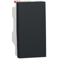 Переключатель 1-клавишный проходной, 10А, 1 модуль, антрацит, Unica NEW NU310354