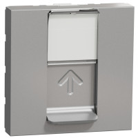 Розетка комп'ютерна RJ45, одинарна, кат.5e UTP, 2 модуля, алюміній, Unica NEW NU341130
