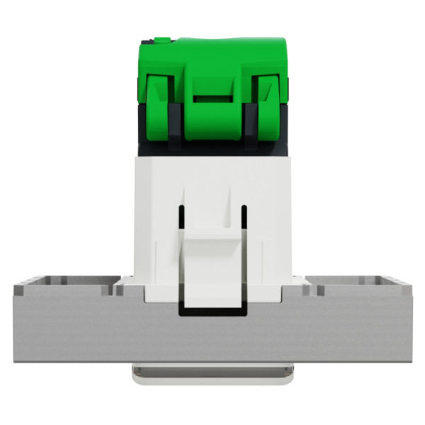 Розетка компьютерная RJ45, одинарная, кат.5e UTP, 2 модуля, алюминий, Unica NEW NU341130