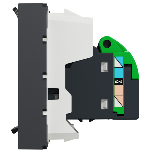 Розетка компьютерная RJ45, одинарная, кат.5e UTP, 2 модуля, антрацит, Unica NEW NU341154