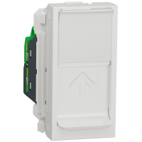 Розетка компьютерная RJ45, одинарная, кат.5e STP, 1 модуль, белый, Unica NEW NU341218
