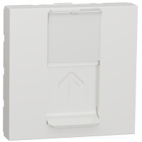Розетка компьютерная RJ45, одинарная, кат.6 UTP, 2 модуля, белый, Unica NEW NU341518