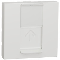 Розетка компьютерная RJ45, одинарная, кат.6 STP, 2 модуля, белый, Unica NEW NU341718