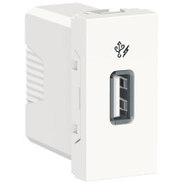 Розетка USB зарядная 1.05А, тип А, 1 модуль, белый, Unica NEW NU342818