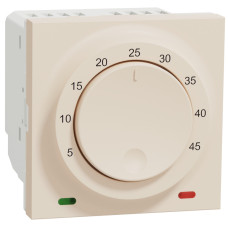 Термостат комнатный, 8А, встроенный датчик, бежевый, Unica NEW NU350144