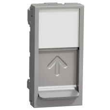 Центральная панель RJ45 Keystone/Sistimax, 1 модуль, алюминий, Unica NEW NU946030