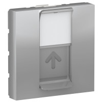 Центральна панель RJ45 Keystone/Sistimax, 2 модуля, алюміній, Unica NEW NU946130