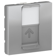 Центральная панель RJ45 Keystone/Sistimax, 2 модуля, алюминий, Unica NEW NU946130